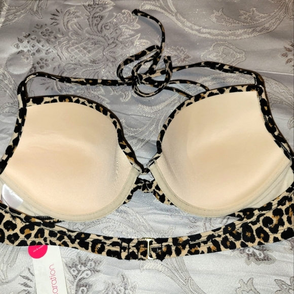 Xhilaration Push-up Bikini Top. |Sz M| Leopard Print - Picture 4 of 4